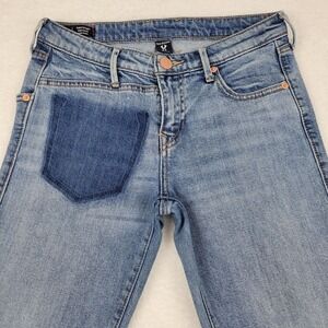 True Religion Starr Cropped‎ Straight Blue Jeans Womens 27 28X24.5 Cotton Blend
